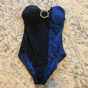 Marc By Marc Jacobs Black and Blue One Piece Swimsuit